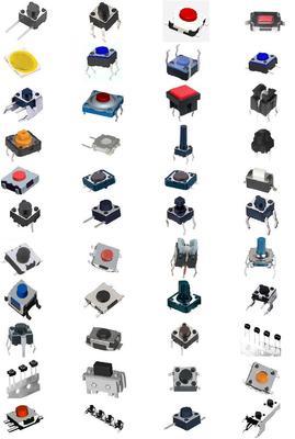 按键轻触开关双排脚/按键轻触开关单排脚-【效果图,产品图,型号图,工程图】-中国