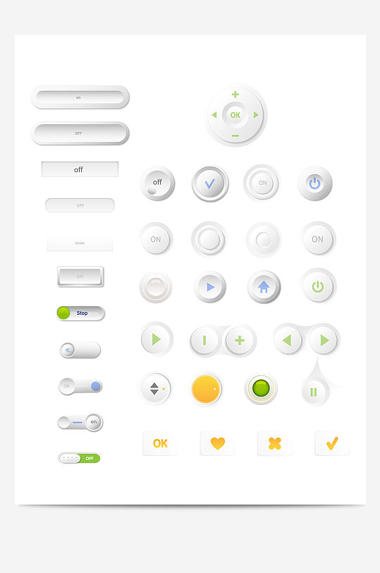按钮Icon设计模板 从按键开关到智能交互